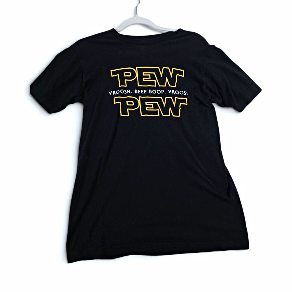 Star Wars Pew Pew Sound Effects Graphic Tee Black Ann Arbor T-Shirt Co Size M